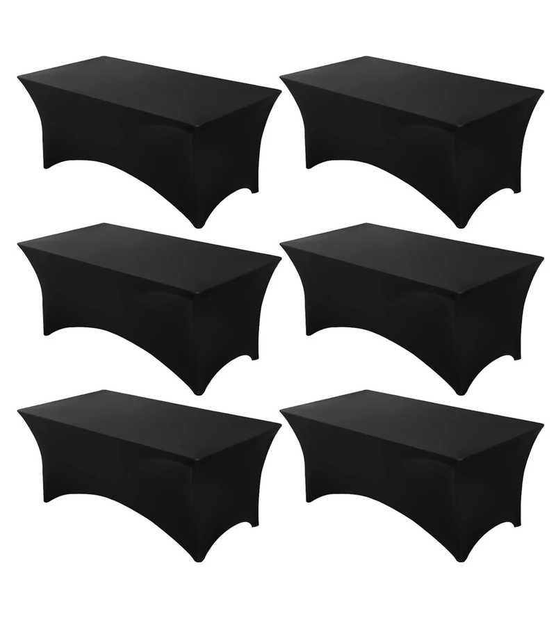 Table Cloths,Black,6 Pack,8 Feet,96L x 30W x 30H Inch
