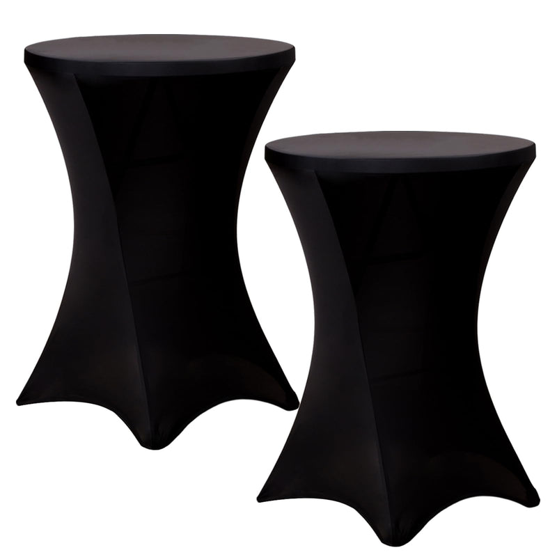Table Cloths,2-Pack Bl Spandex Cocktail Table Covers, 32x43 Inches for Parties and Events
