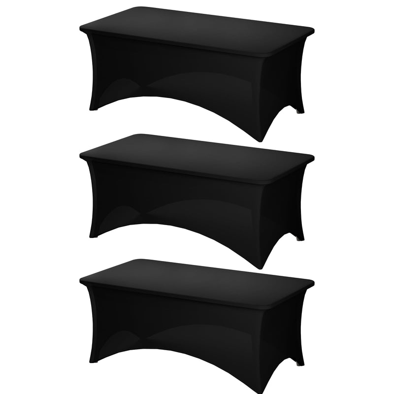 Table Cloths,3-Pack Bl Stretch Tablecloths for 6-Foot Tables
