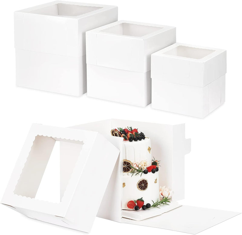 Paper Box,White,12pcs,3 SizesT,four of each