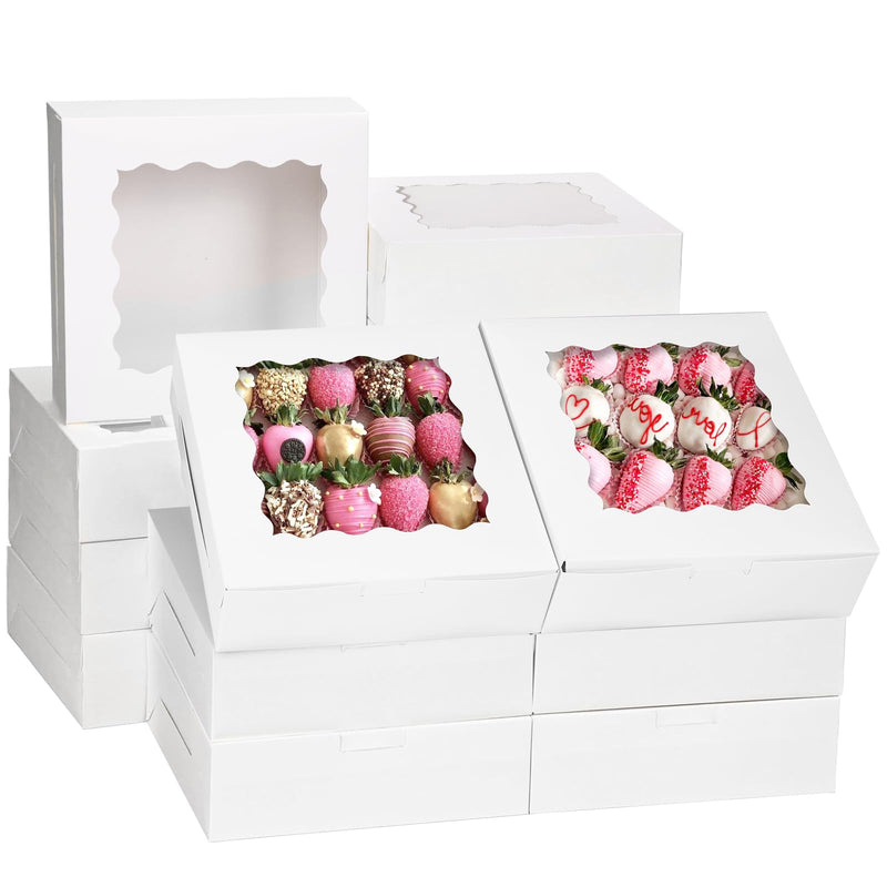 Paper Box,30-Pack 8?¨¢8?¨¢2.5" Window Bakery Boxes - Display Cookie & Dessert Containers