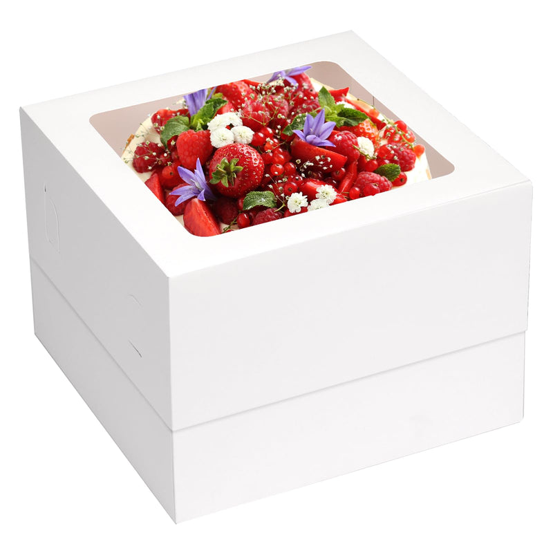 Paper Box,10pcs Premium White Cake Boxes 12x12x8 Inches with Window | Ideal for Cakes