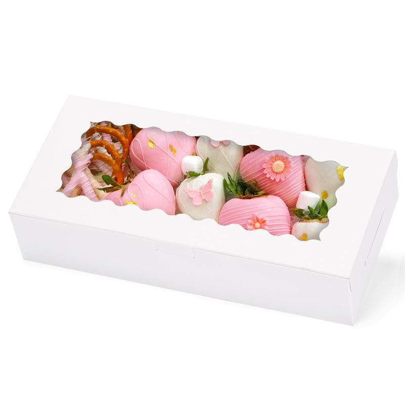 Paper Box,30-Pack Window Bakery Boxes - 12x5.5x2.5 Inches for Treats