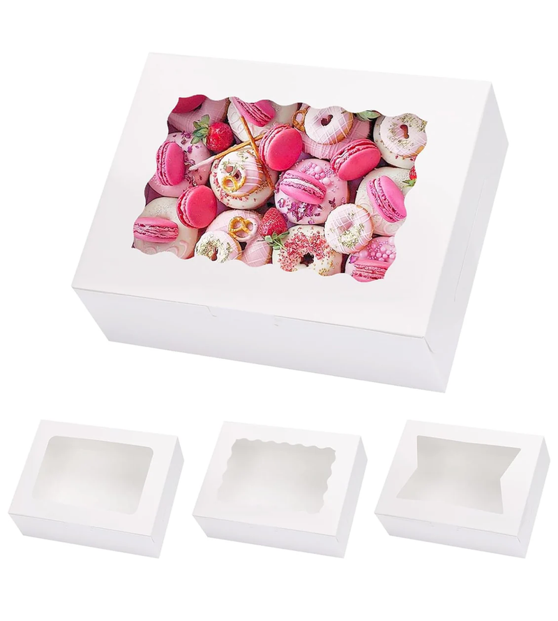 Paper Box,White,48pcs,8*6*2.5 Inch 3 Style