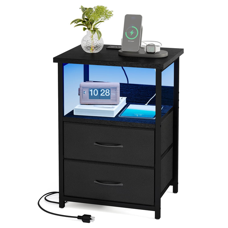 Nightstands,LED Nightstand with USB Ports