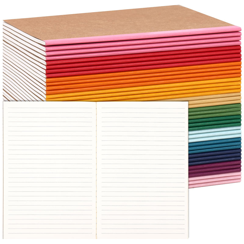 Notebooks & Notepads,40-Pack A5 Kraft Lined Notebooks