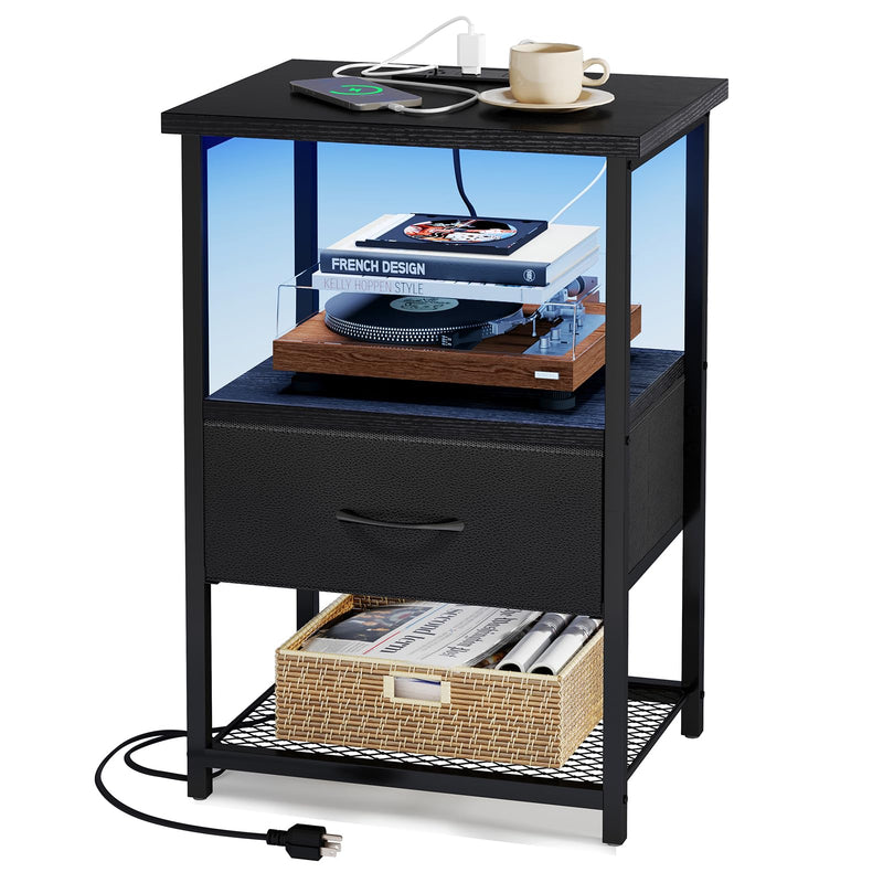 Nightstands,Night Stand with Charging Station