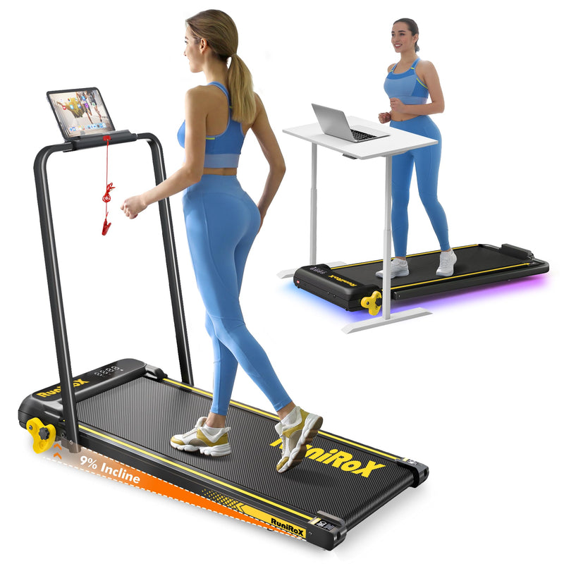 Treadmills,3-in-1 Folding Walking Pad Treadmill with Adjustable Incline & LED Display