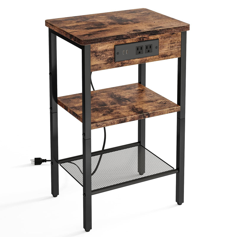 Storage Cabinets & Lockers,3-Tier Charging Side Table