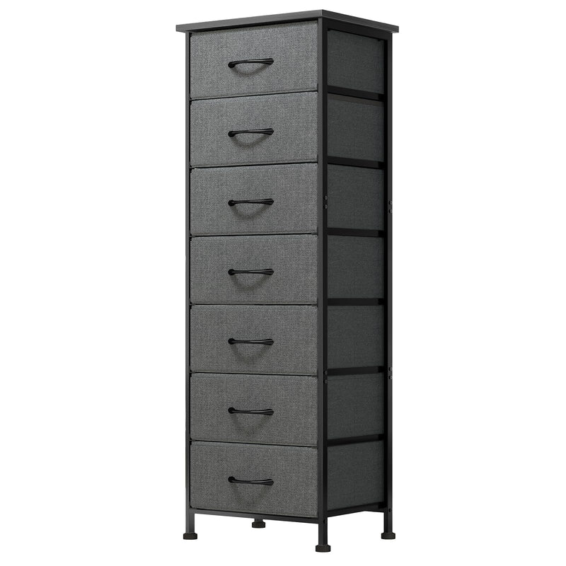 Storage Cabinets & Lockers,7-Drawer Tall Dresser - Fabric Storage Organizer for Bedroom, Closet or Entryway (Dark Grey)