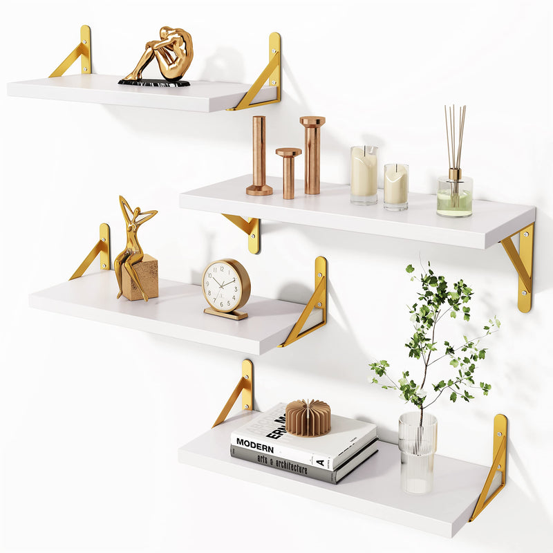 Floating Shelves,Set of 4 White Floating Wall Shelves