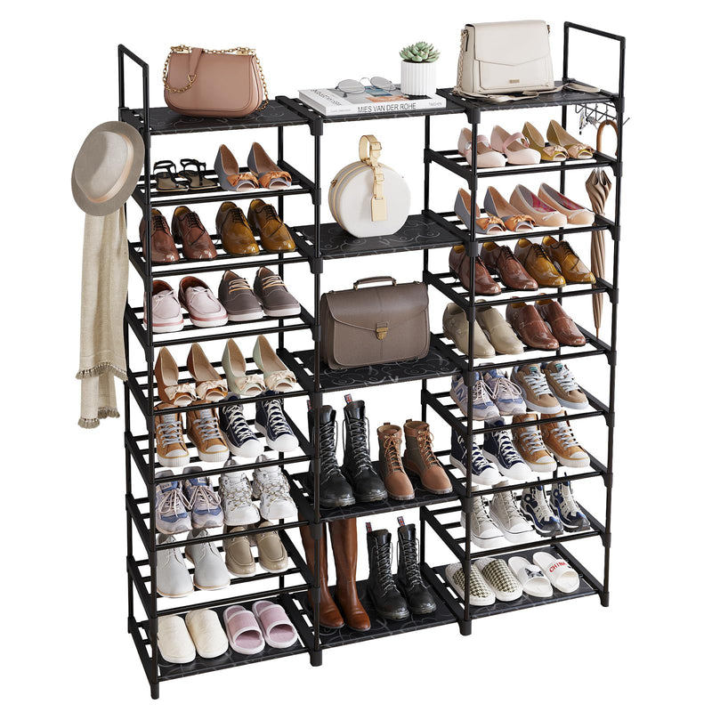 Metal Shoe Rack,9-Tier Large Capacity Shoe Rack Organizer