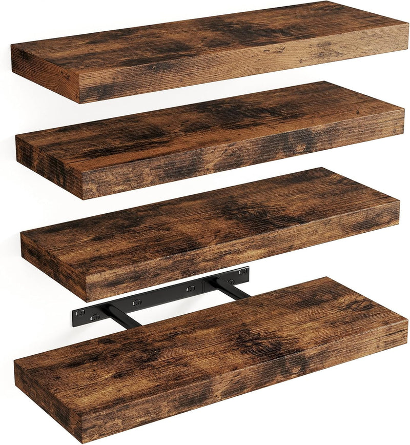 Floating Shelves,Brown,Set of 4,14.8 inch