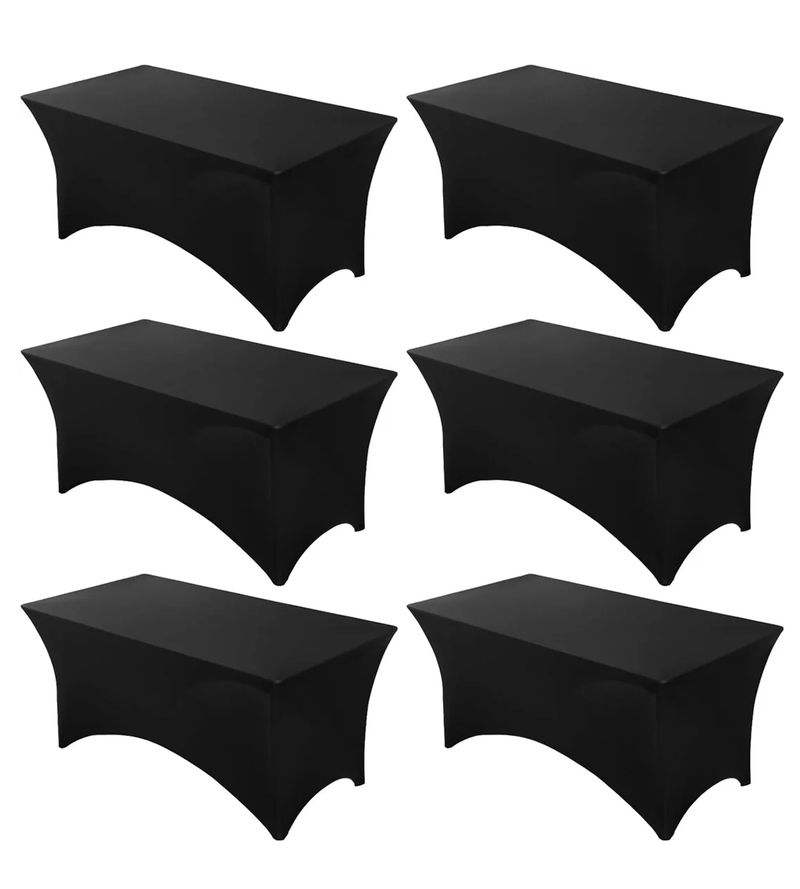 Table Cloths,Black,6 Pack,6 Feet,72L x 30W x 30H Inch