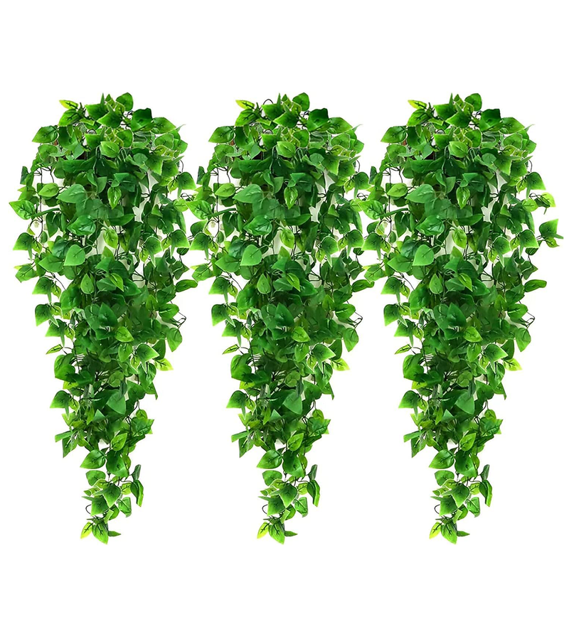 Artificial Flora,3-Pack Artificial Ivy Vine Hanging Plants - 3.6ft Fake Greenery for Indoor/Outdoor Wall Decor (480 Leaves)