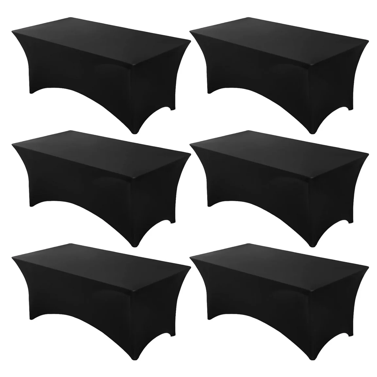 Table Cloths,Black,6 Pack,8 Feet,96L x 30W x 30H Inch