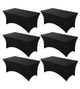 Table Cloths,Black,6 Pack,8 Feet,96L x 30W x 30H Inch