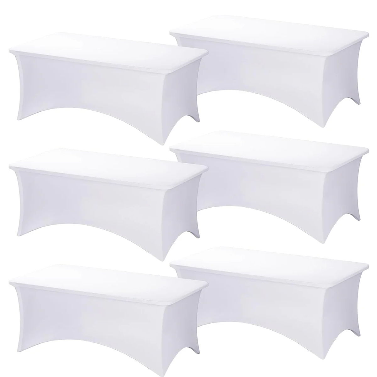 Table Cloths,White,6 Pack,6 Feet,72L x 30W x 30H Inch