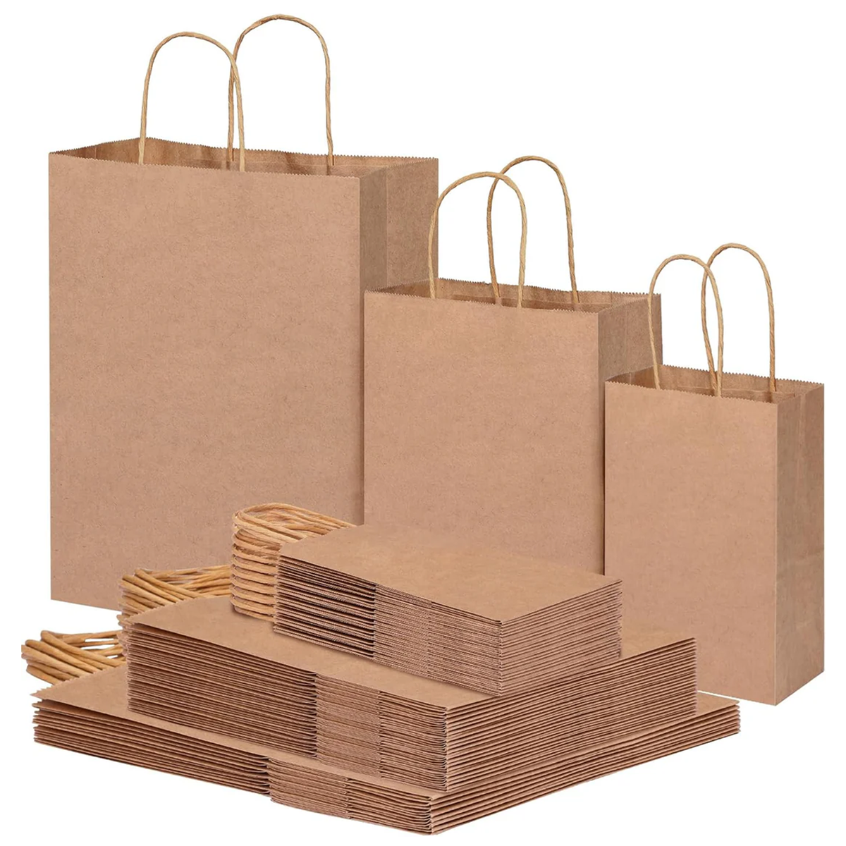Paper Bags,Brown,75pcs,3 Sizes 10/35/30,8lbs Capacity