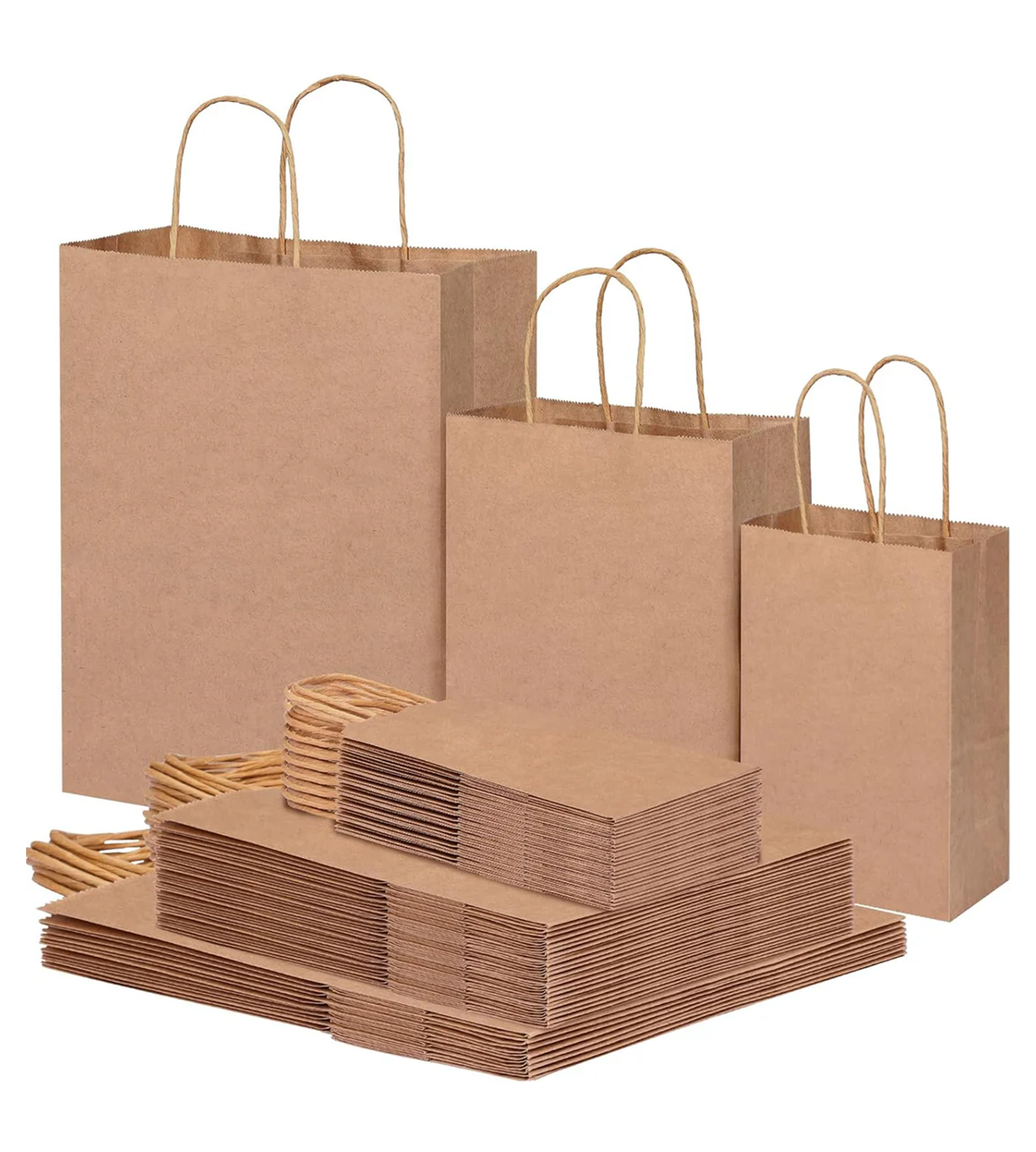 Paper Bags,Brown,75pcs,3 Sizes 10/35/30,8lbs Capacity