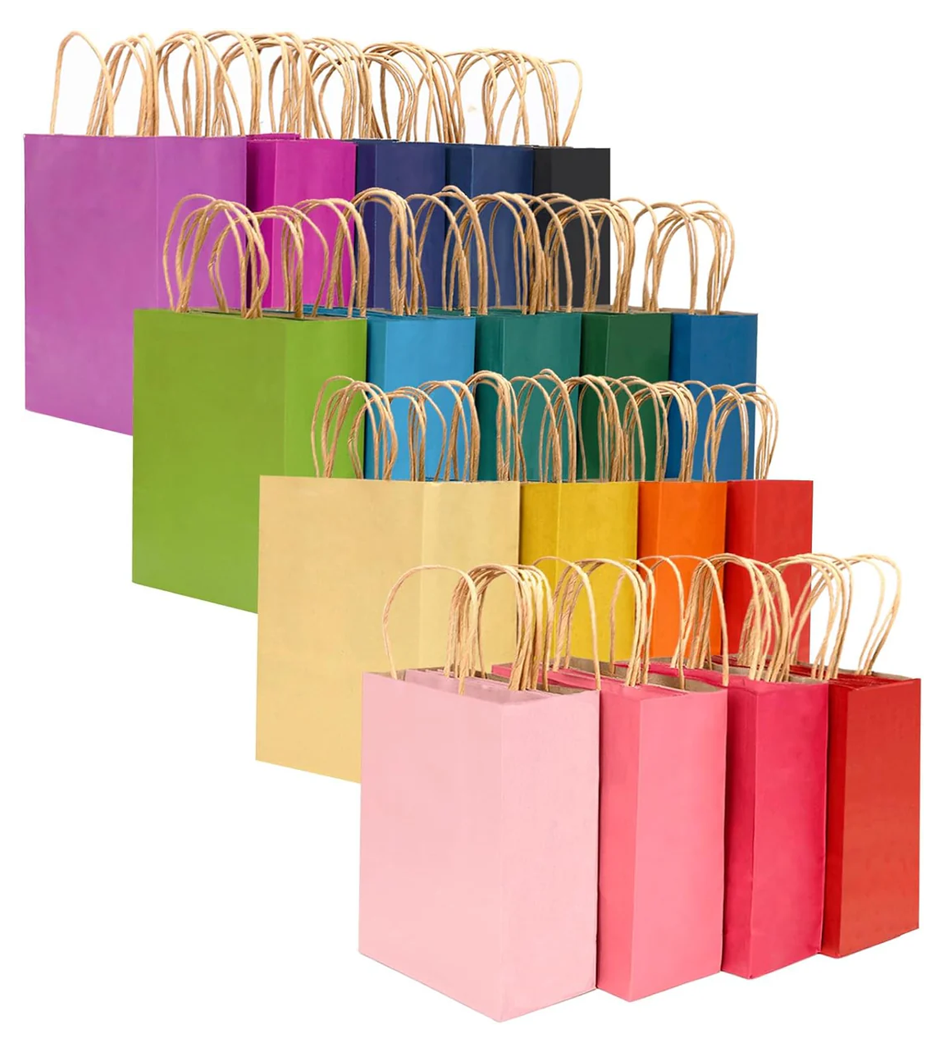 Paper Bags,Morandi color scheme,72pcs,18 Colors