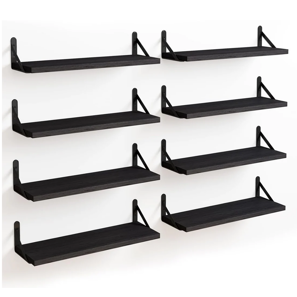 Floating Shelves,Black, Set of 8,Width 4.7 Inch