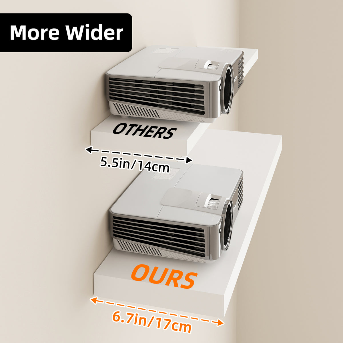 SUPERLELE 2 Pcs 22.5 inch Rustic Wood Wall Mounted Shelves White