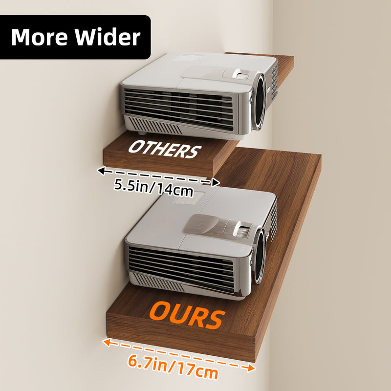 SUPERLELE 2 Pcs 22.5 inch Rustic Wood Wall Mounted Shelves Walnut