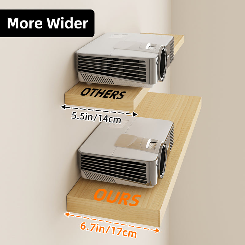 SUPERLELE 2 Pcs 22.5 inch Rustic Wood Wall Mounted Shelves Light Oak