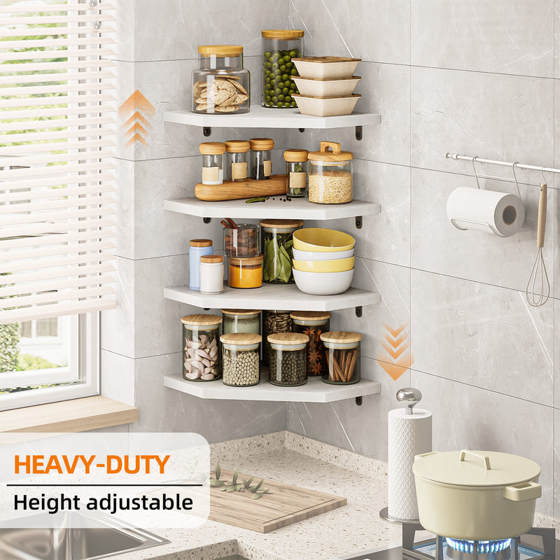 SUPERLELE Corner Shelf Wall Mount, Set of 4 Floating Corner Shelves