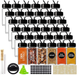 Glass bottle set,36 Pack 4oz Square Glass Spice Jars with Black Lids