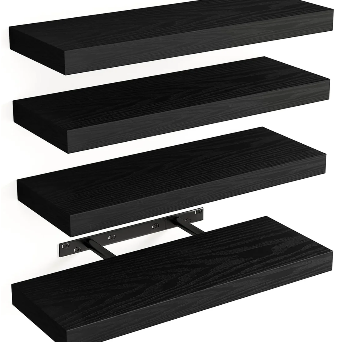 Floating Shelves,Black, Set of 4, 15.8 Inch