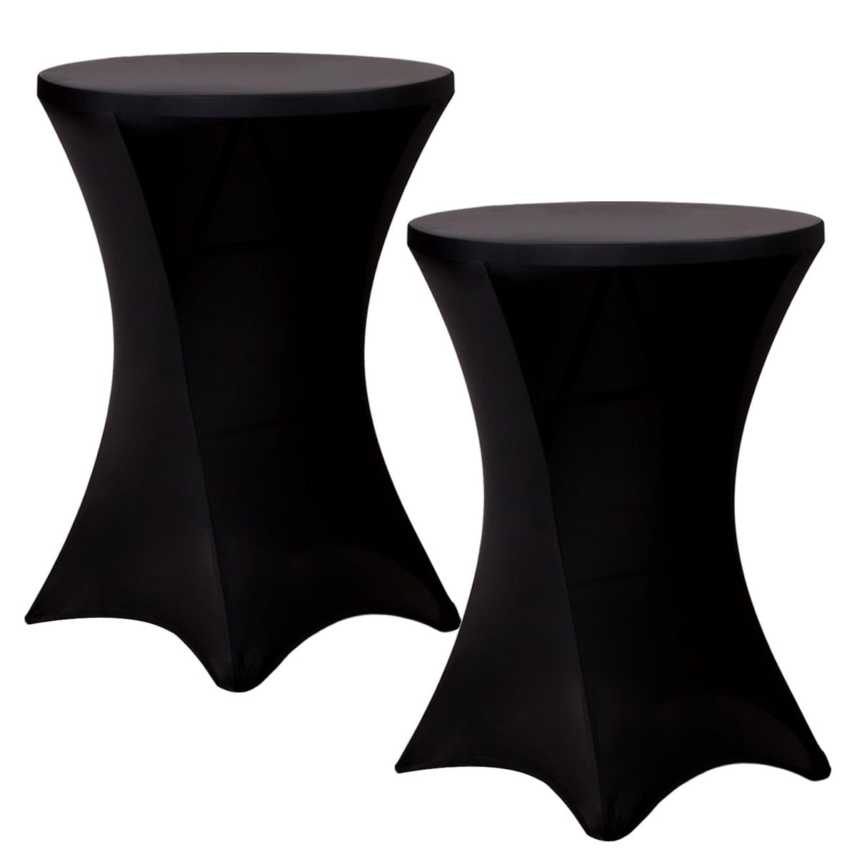Table Cloths,2-Pack Bl Spandex Cocktail Table Covers, 32x43 Inches for Parties and Events