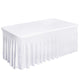 Tableware Decoration,White Spandex Table Skirt - 6 Foot Rectangular Table Cover for Weddings