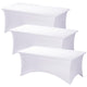 Table Cloths,3-Pack Elastic Spandex Tablecloths - 6ft Rectangular Fitted White Table Covers
