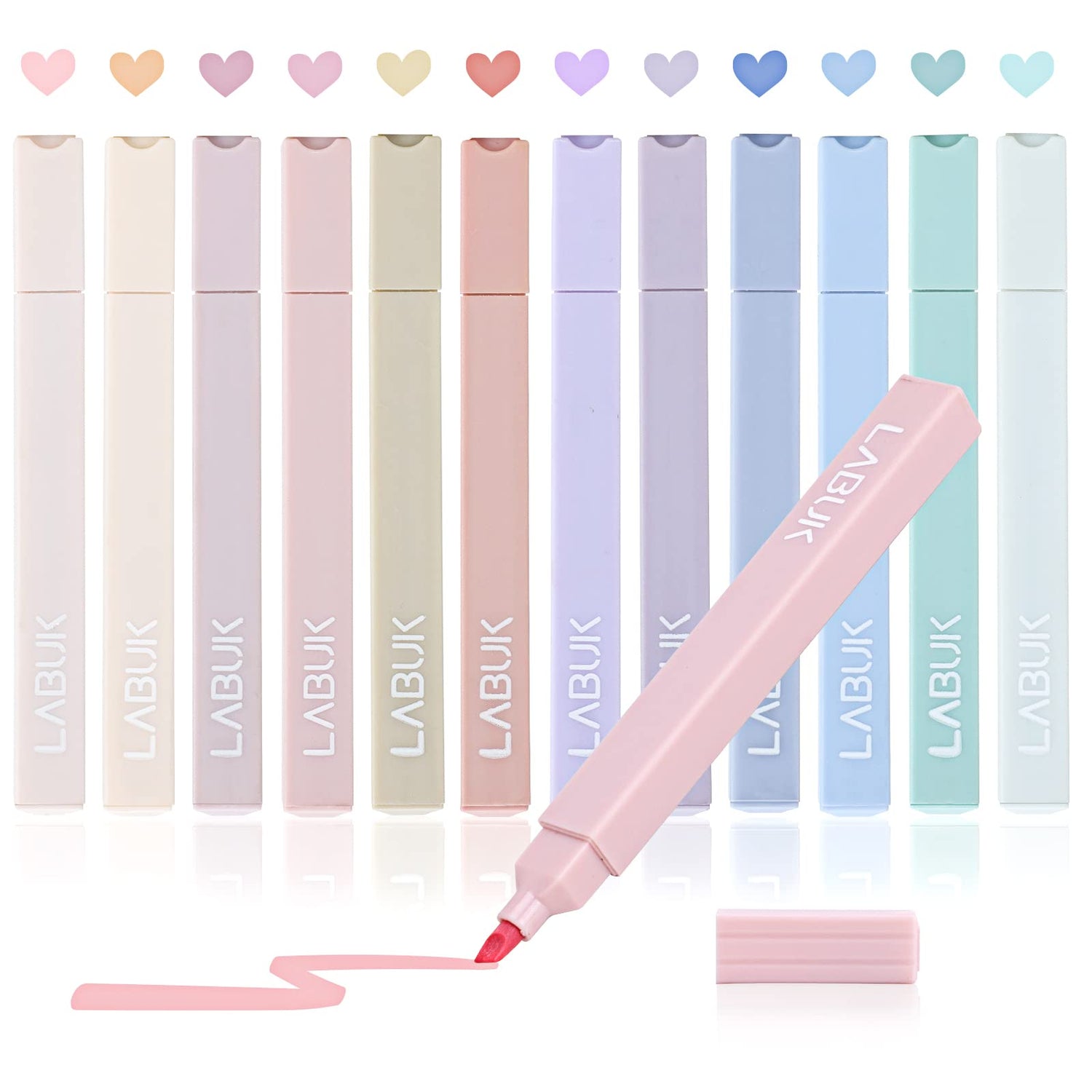 Markers & Highlighters,12pcs Pastel Highlighters