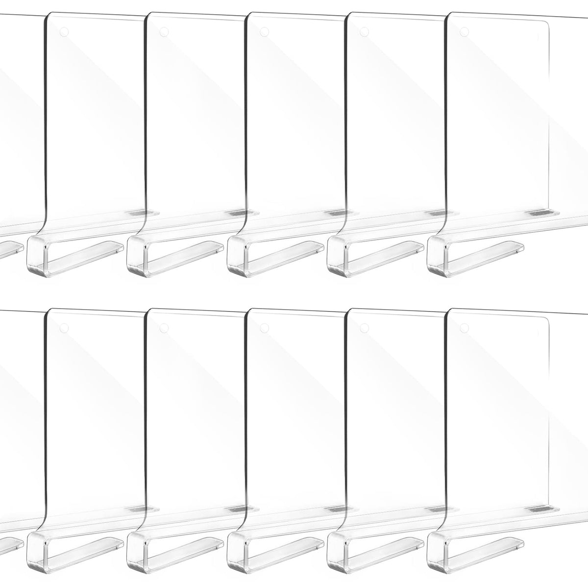 Acrylic Shelf Divider,12-Pack Acrylic Shelf Dividers - Closet Organizers for Clothing, Towels & Blankets (7.9"H x 11"D)