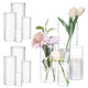 Glass Vase,12-Piece Clear Glass Cylinder Vases Set (4 Sizes)