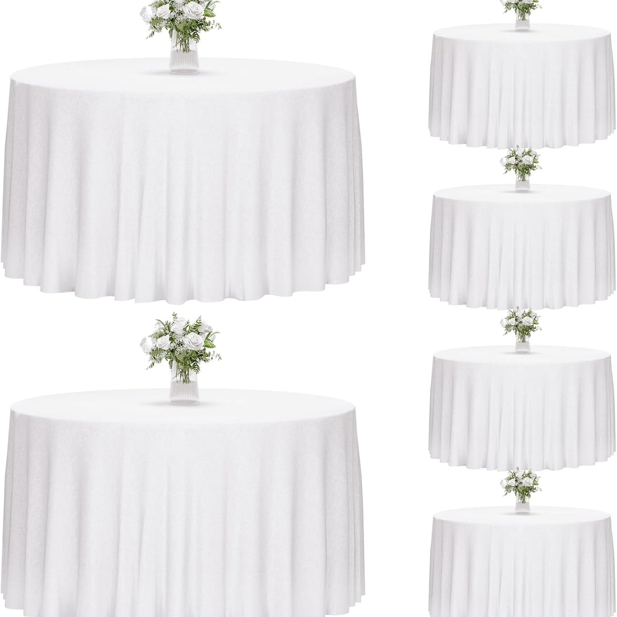 Table Cloths,White,6 Pack,120 Inch
