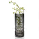 Glass Vase,12 Inch Smoke Gray Glass Vase - Modern Tall Flower Container for Living Room & Office Decor