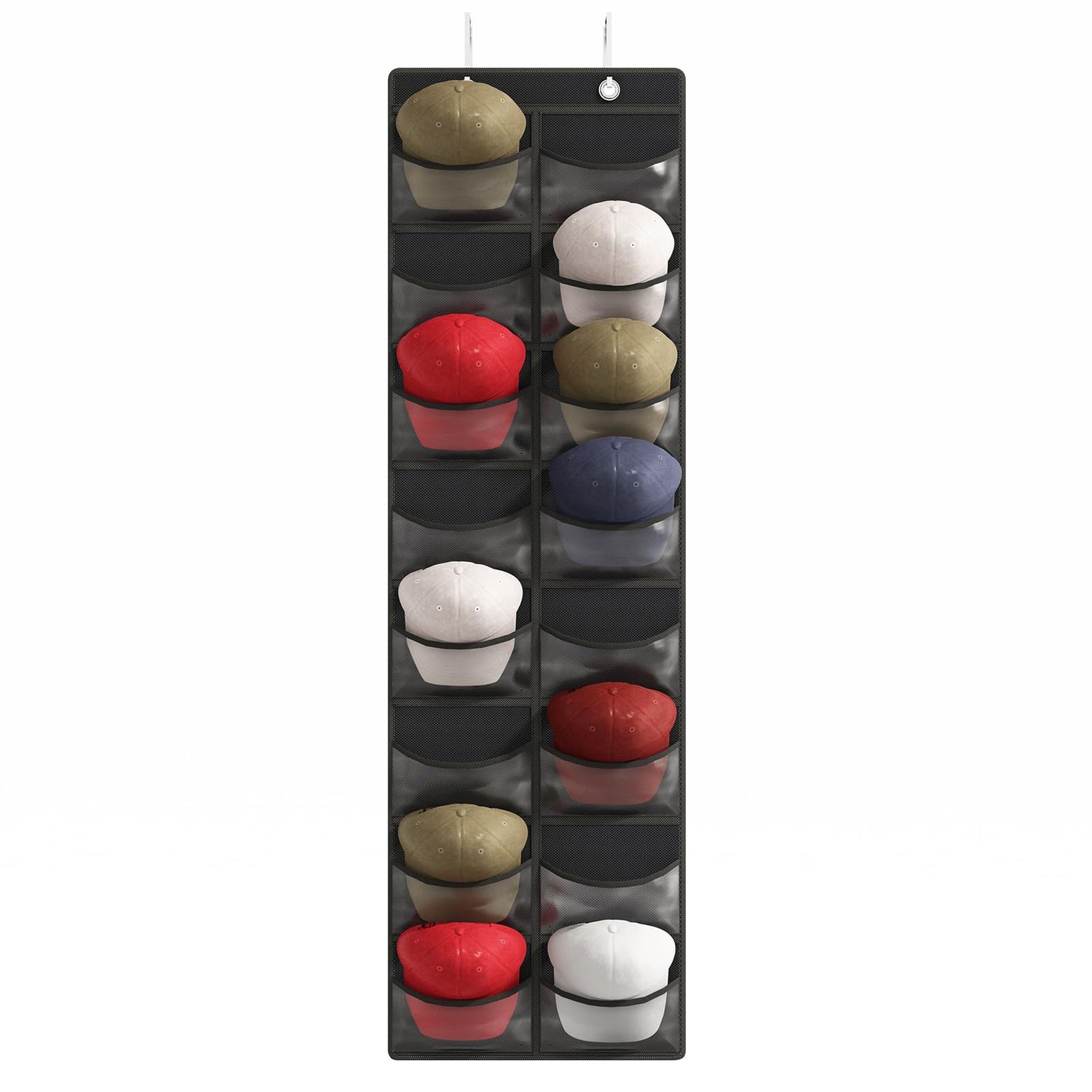 Sewing Storage,Over-the-Door Baseball Cap Organizer, 16-Pocket Hat Rack