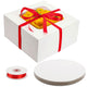 Paper Box,10 Sets White Cake Boxes with Red Ribbons - 10x10x5 Inch Bakery Boxes & Round Cake Boards