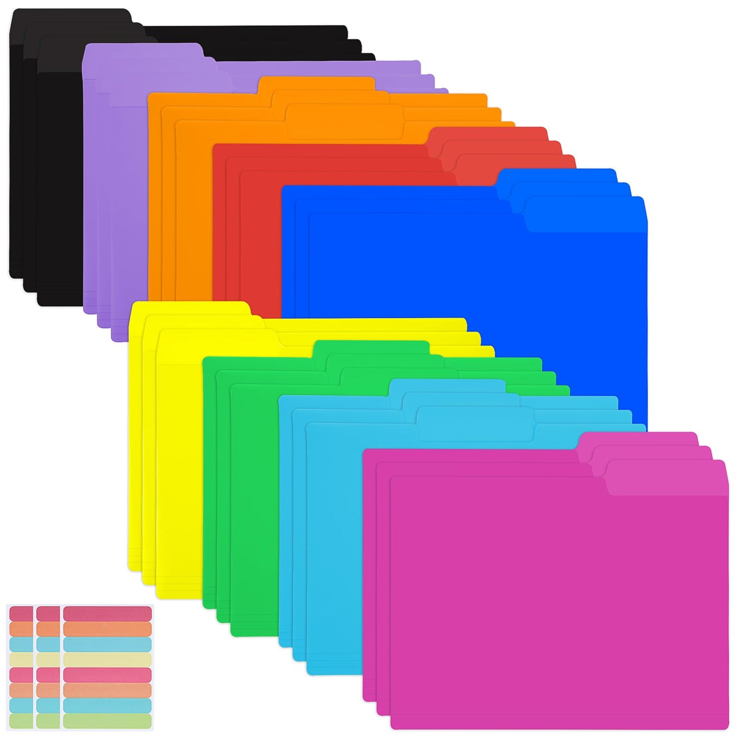 Plastic Folder,27 Pack Plastic Manila Folders in 9 Colors