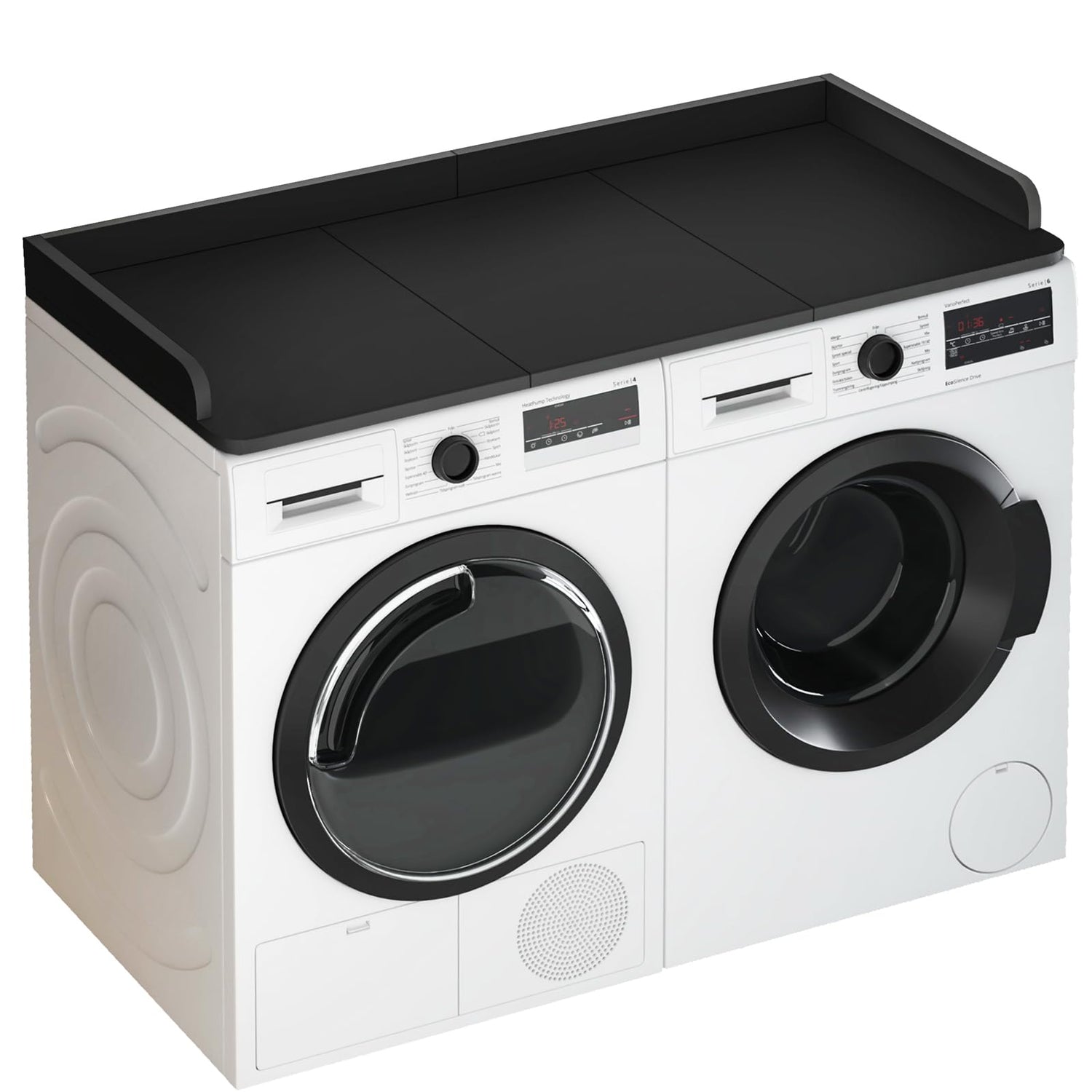 Pure Wood Tables And Chairs,Over Washer and Dryer Counttop with Edge Rails 27.5" W x 54" L x 2.6" H