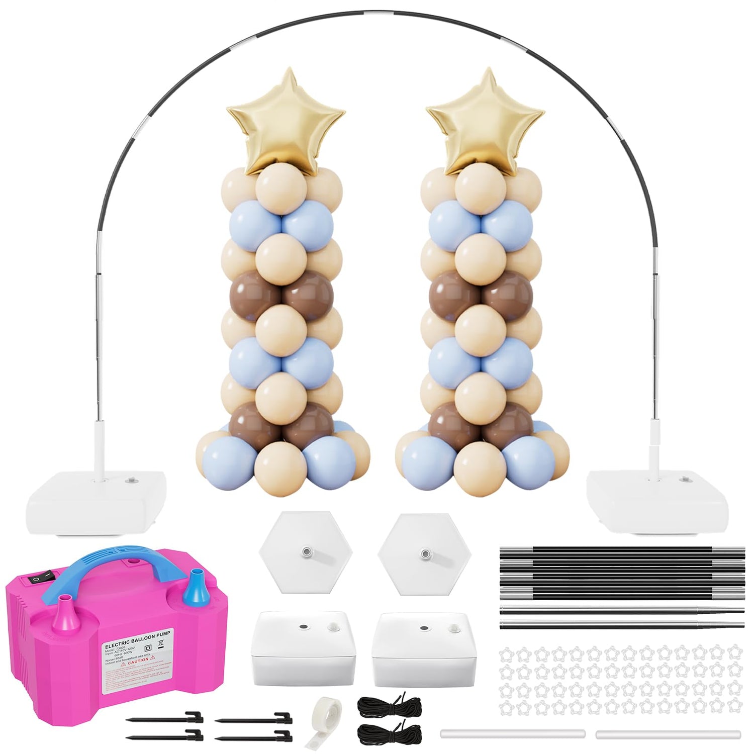 Balloon Accessory Set,10ft Balloon Arch Stand Kit with Water Base - Complete Party Decoration Set