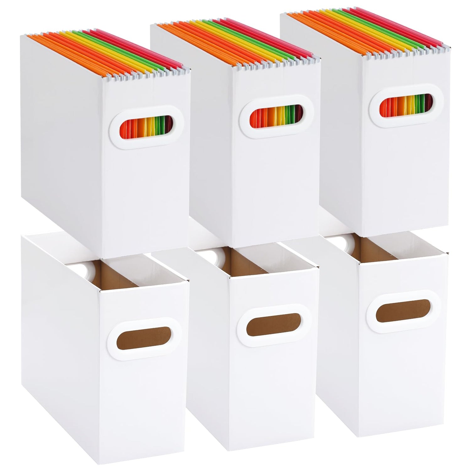 Deedbox,6 Pack File Organizer Boxes - Hanging Folder Storage for Office & Home