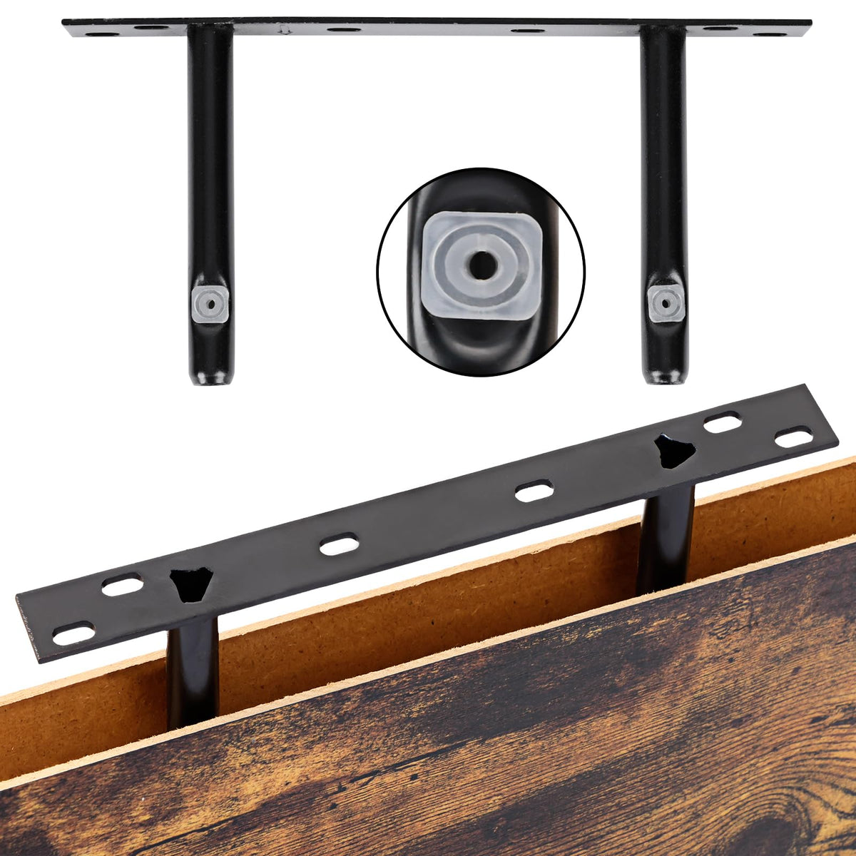 SUPERLELE 6-Piece Floating Shelves for Wall, Wall Mounted Rustic Wood Shelves