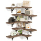 Floating Shelves,5 Piece Corner Floating Shelf Set - Wall Mounted Rustic Wood Storage for Bathroom
