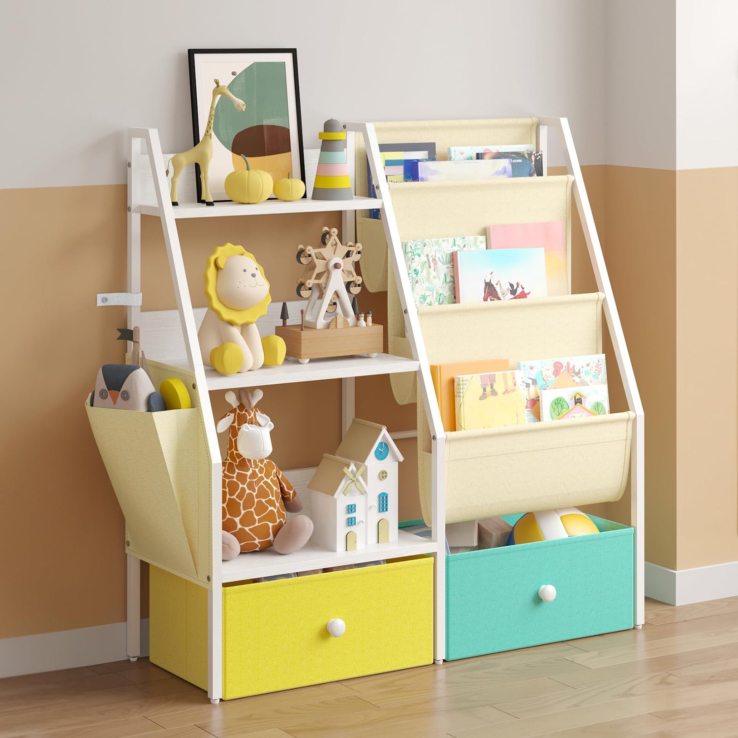 Storage Cabinets & Lockers,3 Tier Kids Bookshelf and Toy Storage
