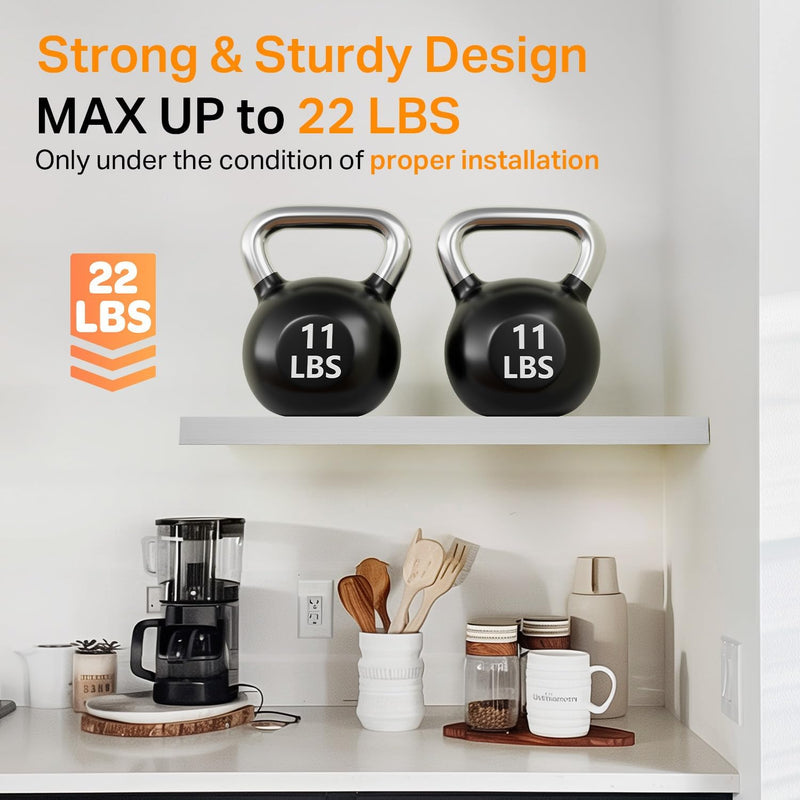 SUPERLELE 4-Pieces Floating Shelves for Wall, Wall Mounted Rustic Wood Shelves White